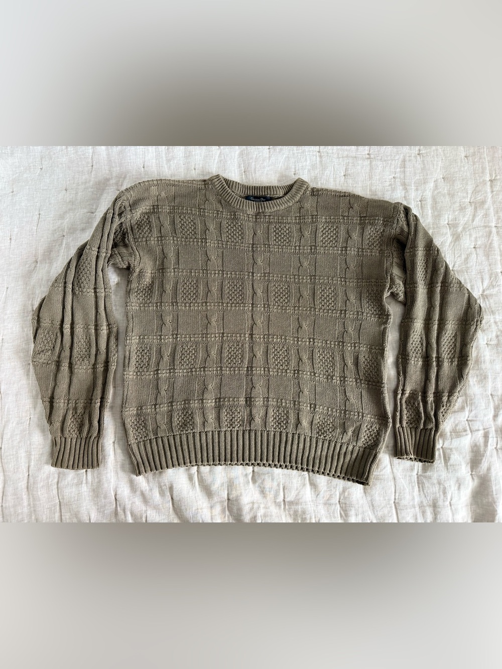 Christian Dior Mens Vintage Cable Knit Sweater Size Medium